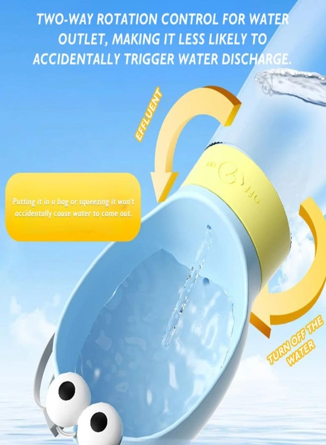 PET FUN زجاجة ماء محمولة للكلاب من بيت فن - موزع مياه مانع للتسرب للسفر للحيوانات الأليفة - تصميم عيون لطيف، خالية من مادة BPA، مصنوعة من السيليكون والبلاستيك الآمن غذائيًا - إكسسوار خفيف الوزن للمشي للكلاب والقطط - Image 3